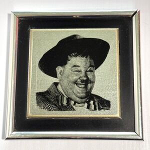 Metalco Oliver Hardy Framed Portrait Vintage Hollywood Mirror Retro Wall Decor